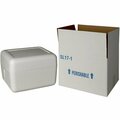 Plastilite Insulated Shipping Box with Foam Cooler 12 1/8'' x 10 3/4'' x 7 5/8'' - 1 1/2'' Thick 451SL17CPLT